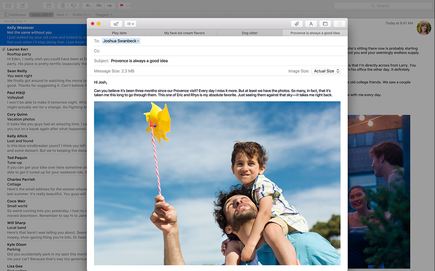 As with all its apps, Apple made sure that Mail is fully functioning in full screen mode.