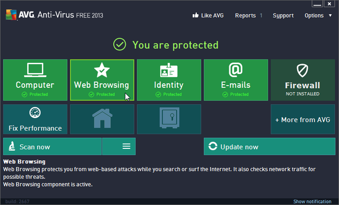 AVG protects your PC or Mac from malicious viruses or scam links.