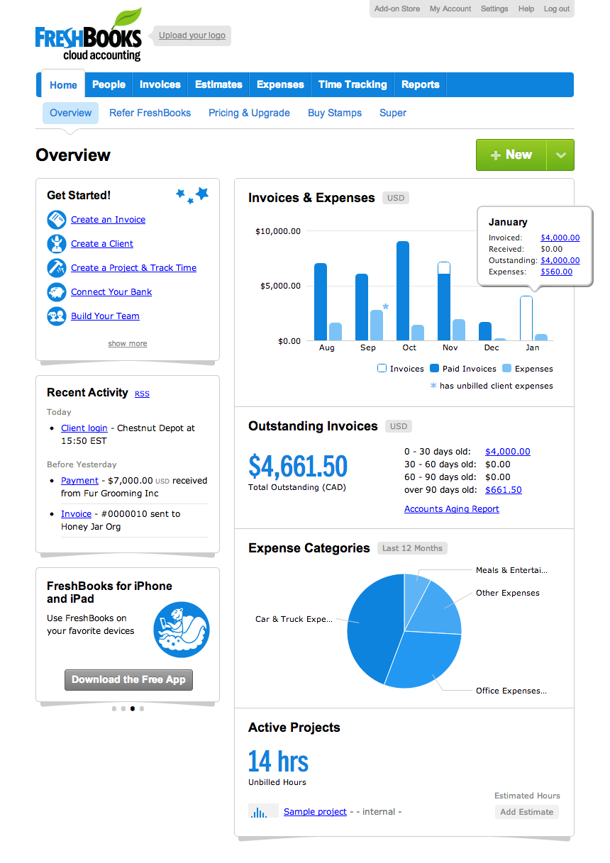 Accounting Software  Freshbooks Company Website