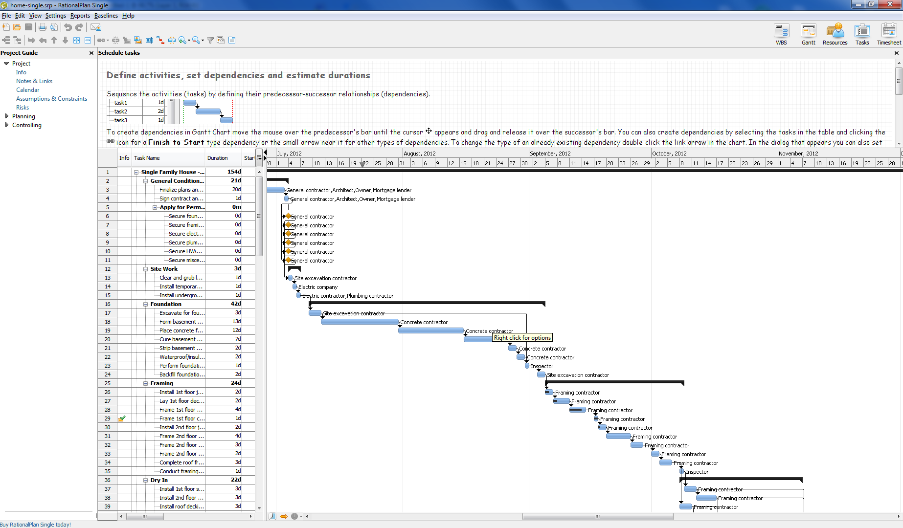 Gantt Charts is one of the many features of RationalPlan.