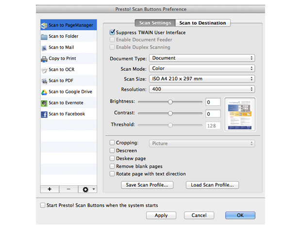 As you can imagine, PageManager 9.5 gives you granular control over scan settings.