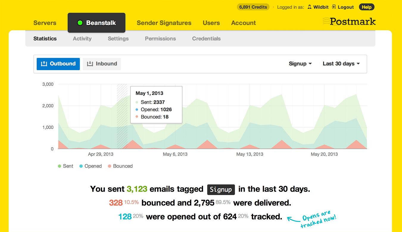 If only Postmark's report won't vanish after 40 days...