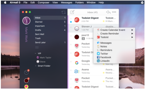 Airmail has a clean interface and a lot of features.