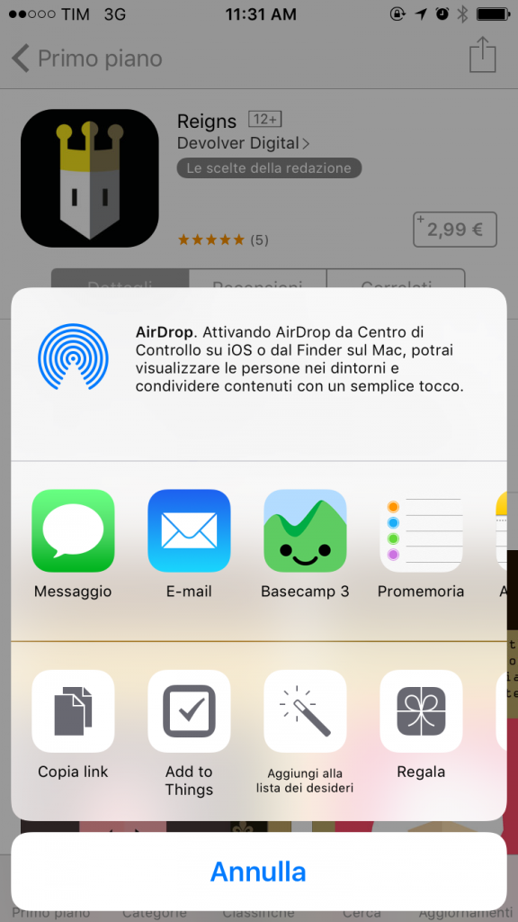 Regala App da iOS
