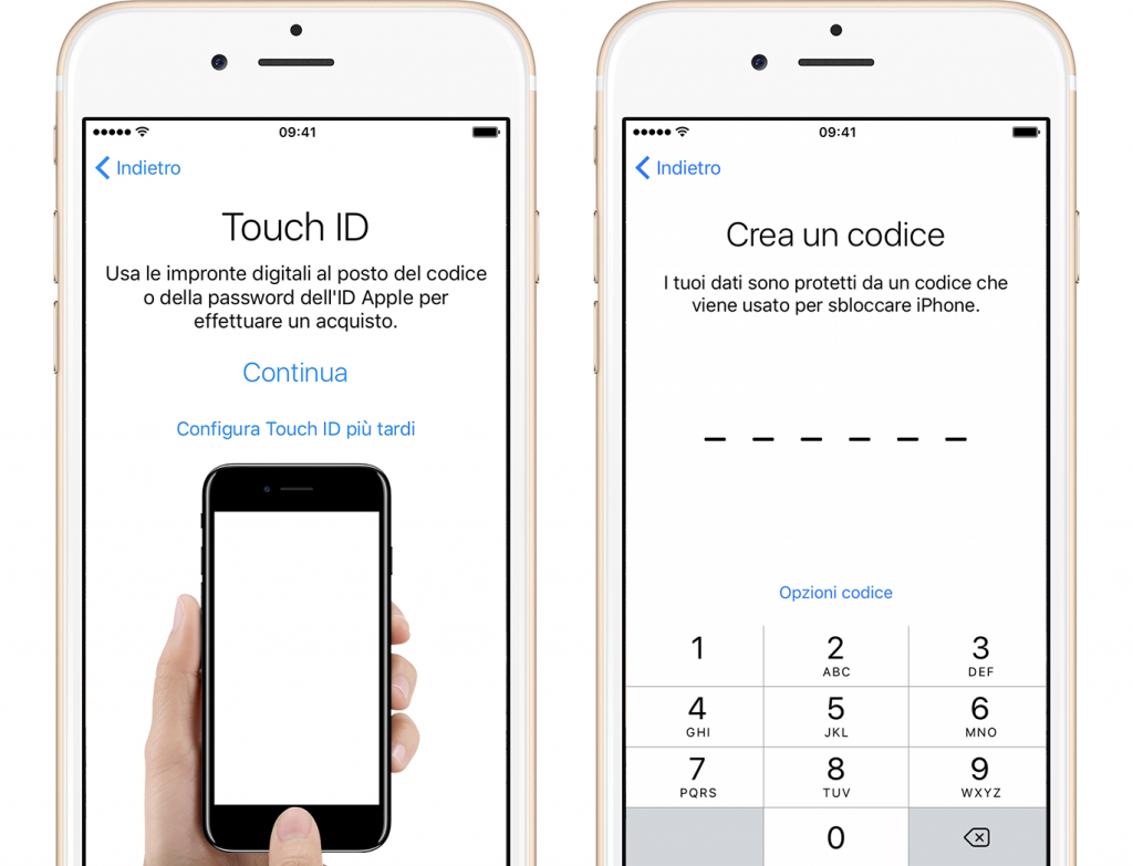 configurare Touch ID su iPhone