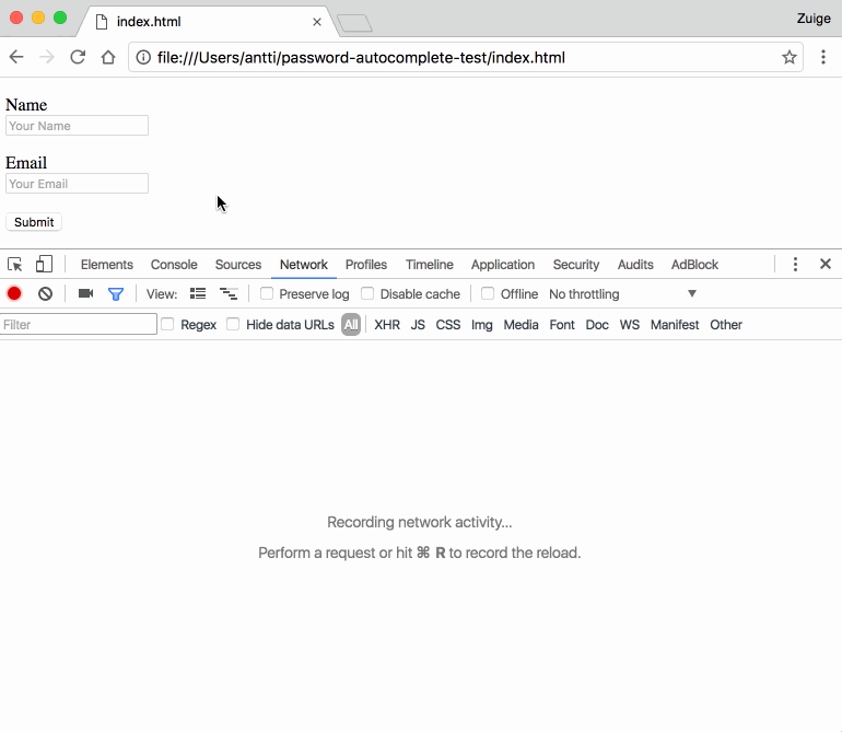 Phishing tramite riempimento automatico del browser