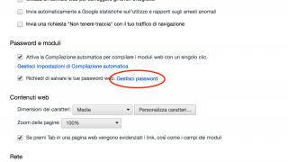 Password salvate su Chrome